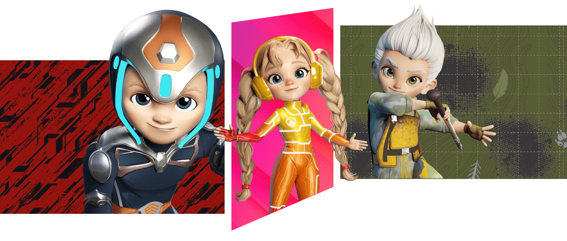 Russian Superheroes Yermak, Zarya and Leshy